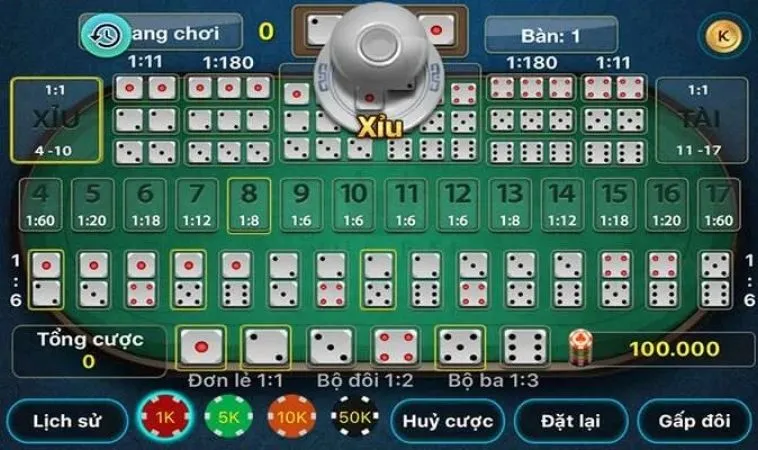 Giao diện chơi Tài Xỉu H3BET