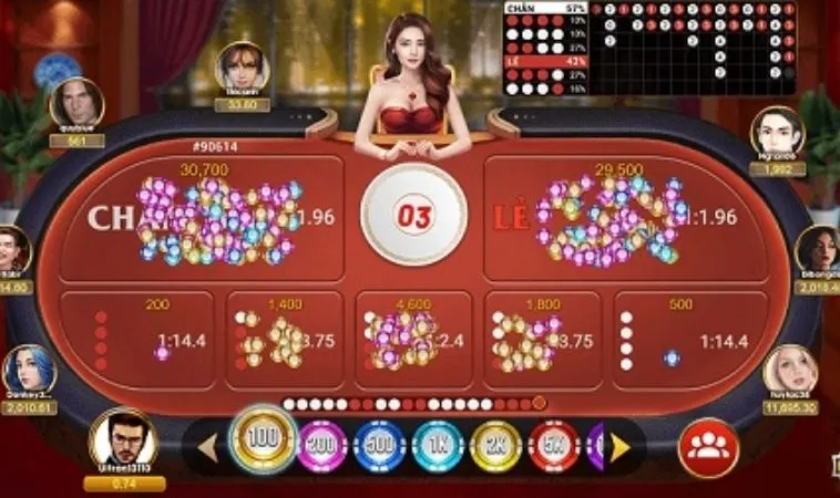 Giao diện chơi Xóc Đĩa H3BET